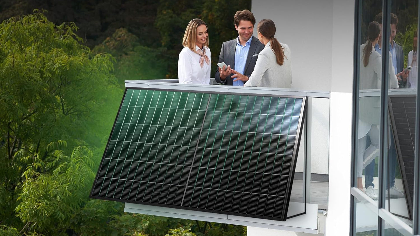 Zonnepanelen met stekker - 2x Full-Black & Dubbelzijdig 425WP + 800W/600W Micro Omvormer met Montage set